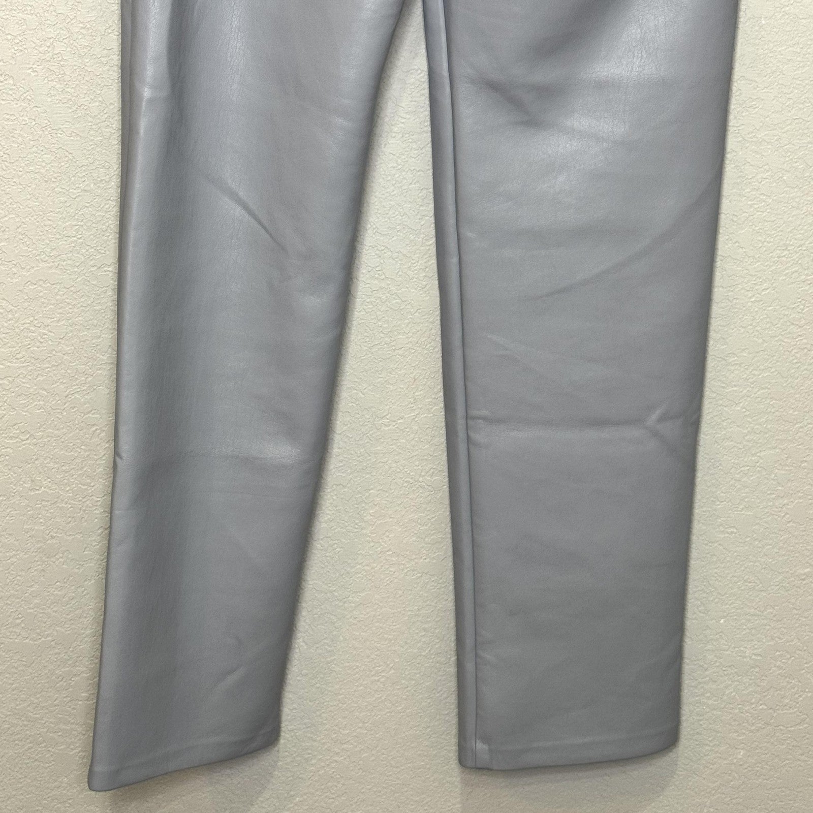 Wilfred Pants 4 Faux Leather High Rise Straight Leg Vegan Leather Marble Grey
