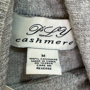 PLY Cashmere NEW Gray 2-Ply Cashmere Turtleneck Pullover Sweater Size Medium