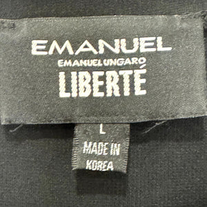 Emanual Ungaro Liberte Black Top Size Large Long Sleeve Minimalist Slow Fashion
