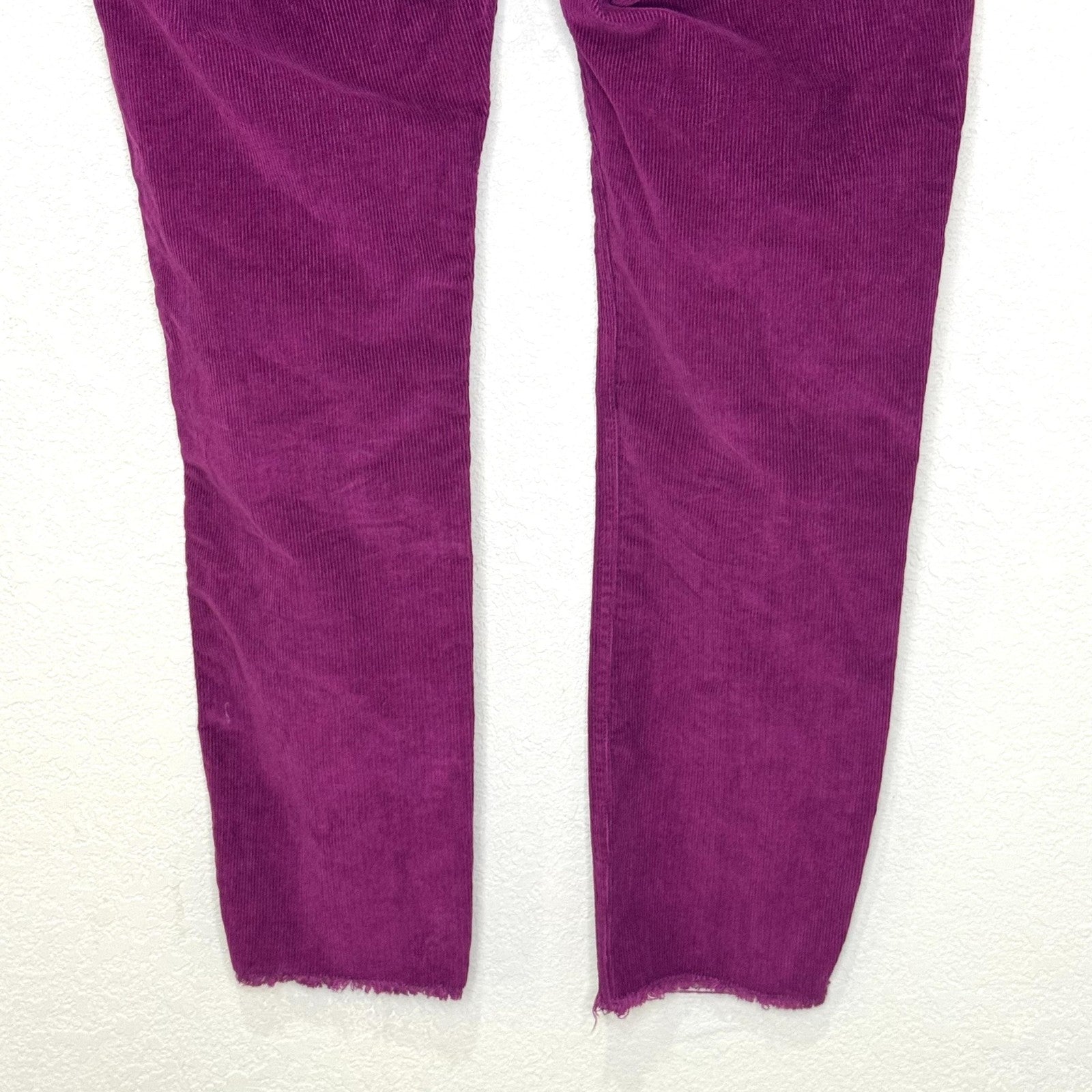 Vineyard Vines Pants Womens 28 Purple Corduroy Raw Hem Ankle Stretch 2P001366