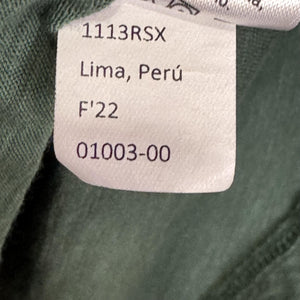 Nation LTD Shirt Womens Small Green Pima Cotton Long Sleeve Puff Sleeve Crewneck