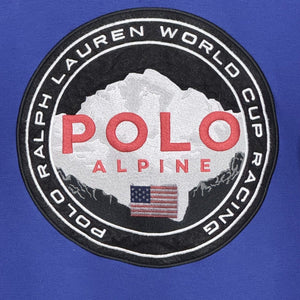 Ralph Lauren Polo Sweatshirt Size Medium Men's Royal Blue Alpine Racing Double K