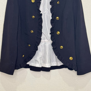 apostrophe Ruffle Miltary Jacket Size Medium Black Lined