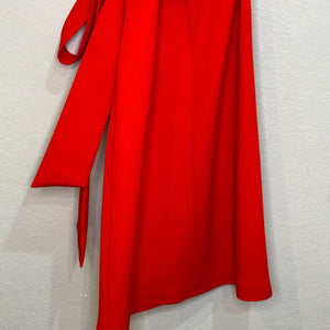 Jovani NEW Tomato Red Scuba One-Shoulder Sleeveless Sheath Dress Size 6 $550