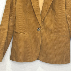 J Crew Blazer Womens 6 Brown Corduroy One Button Jacket Fall Office Style FA23