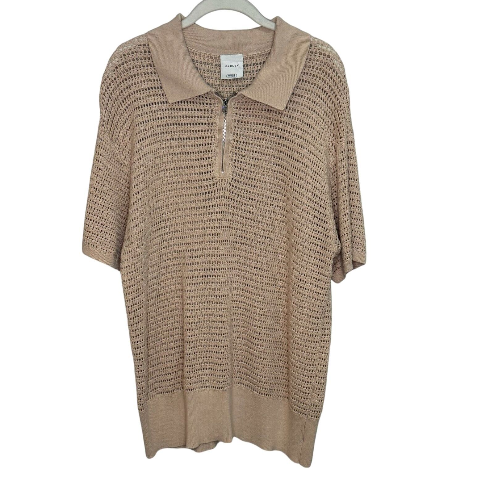 Varley Clayton Polo Beige Size Large