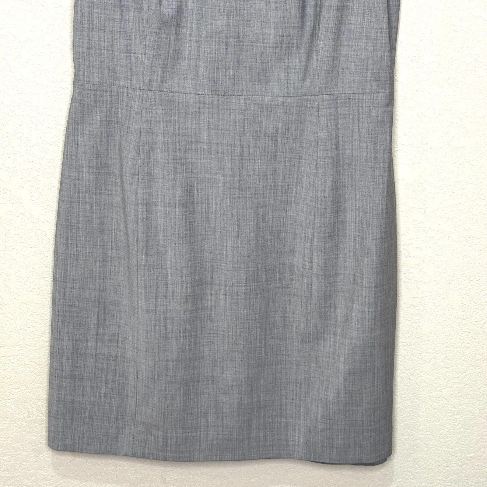 Theory Cassii Dress Size 6 Gray Melange Suiting Short Sleeve Wool Blend Career