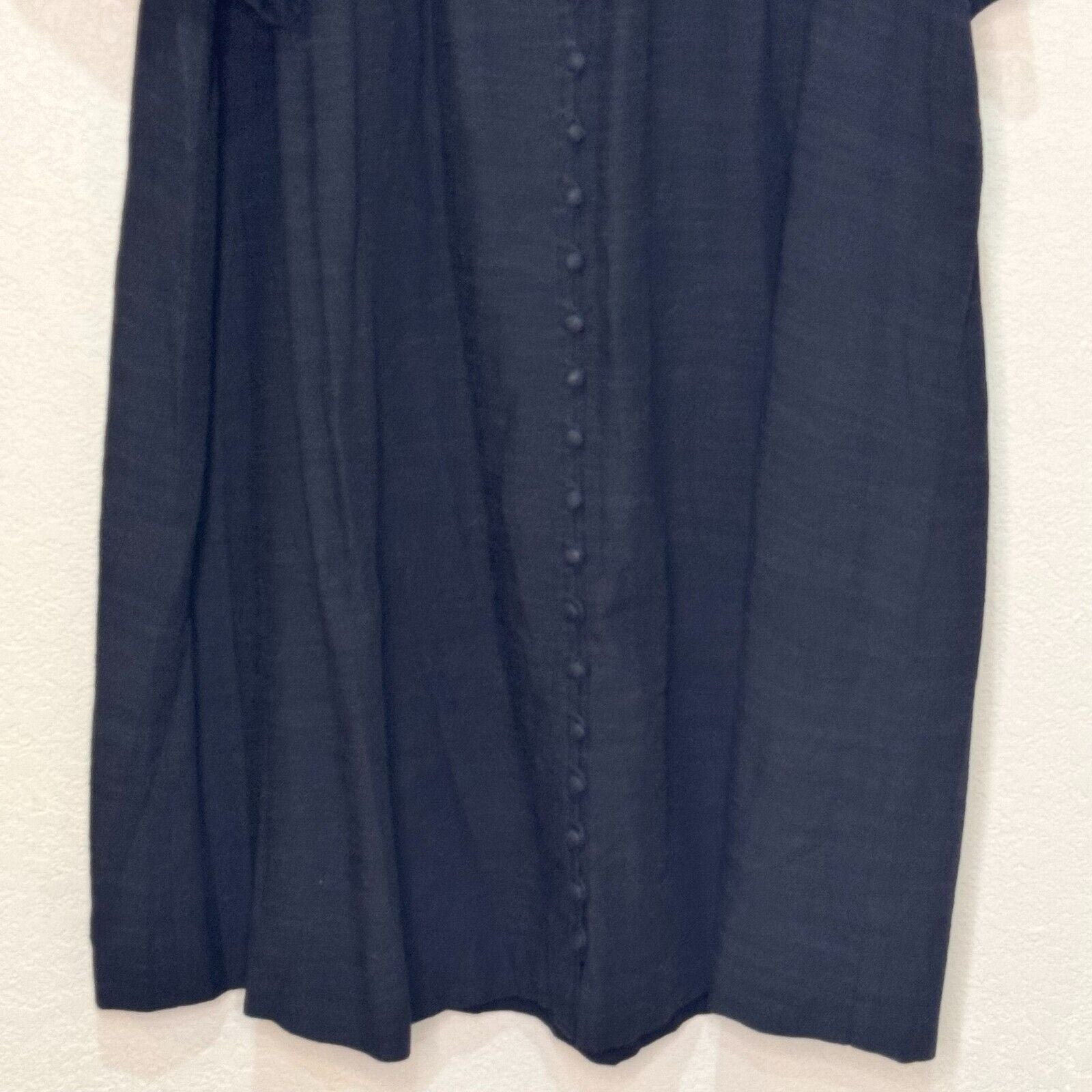 Madewell Pleated Button-Front Shift Dress Size XXL Black Lined