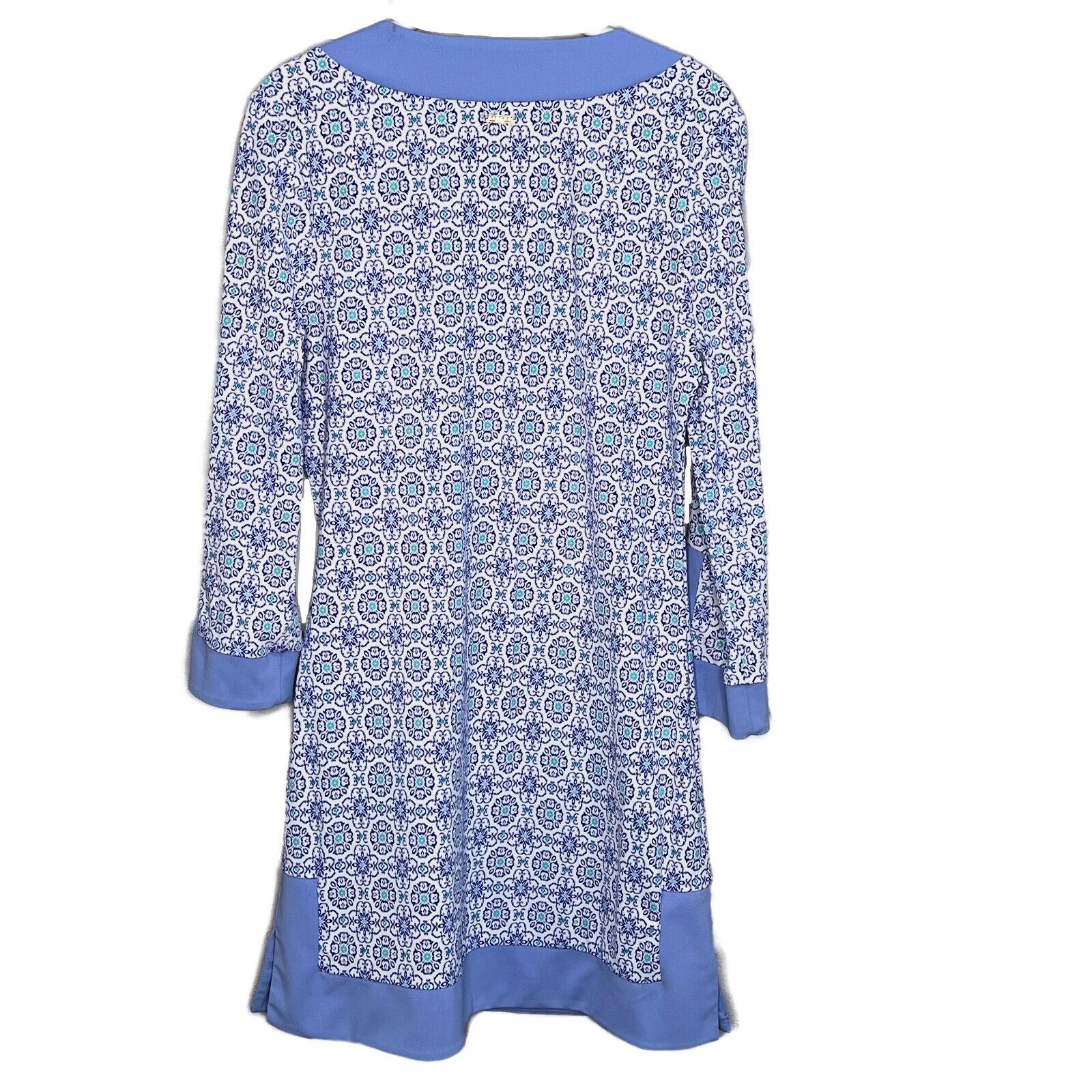 Cabana Life Blue Tile Print Swim Cover Up / Dress Size Small