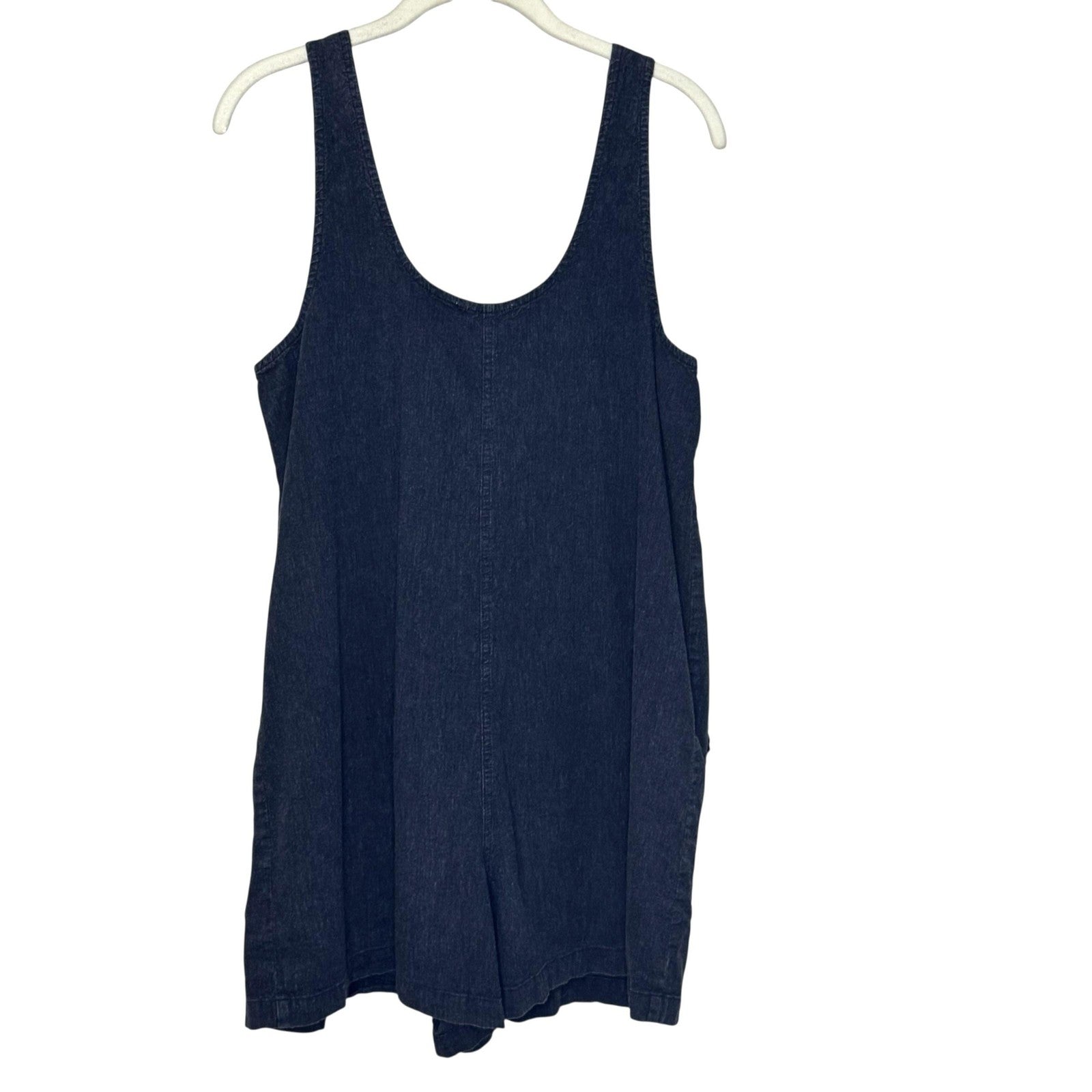 Marine Layer Sydney Romper Womens Large Blue Denim Button Front Pockets Summer