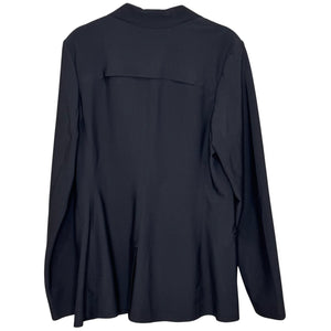Athleta Blazer Womens 10 Black Performance Stretch Open Front Zip Pockets