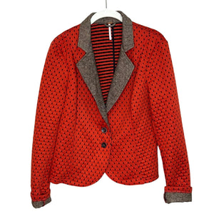 Free People Burnt Orange Red Quilted Tweed Blazer Size Medium