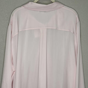 Vince Shirt Womens 3X Light Pink Silk Blend Button Down Long Sleeve Blouse Top