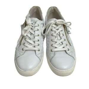 NeroGiardini White Basketweave Side Zip Sneaker Size US 8 (38)