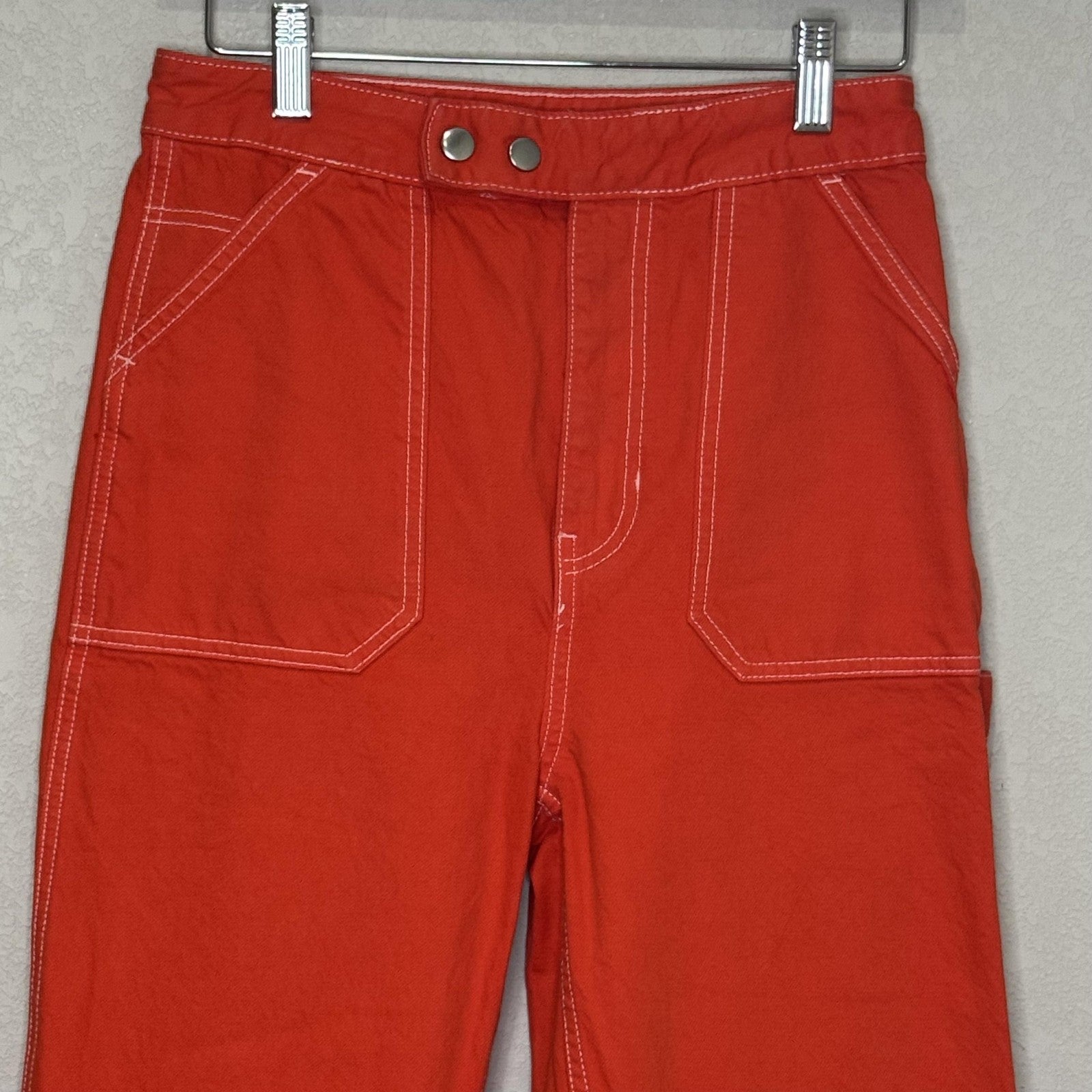 Pacsun 90s BF Carpenter Pants Womens 26 Red Straight Leg Utility Workwear