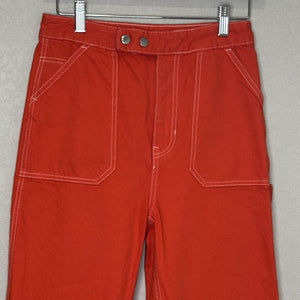 Pacsun 90s BF Carpenter Pants Womens 26 Red Straight Leg Utility Workwear