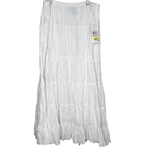 Karen Kane Maxi Skirt Size 2X White The Sunset Embroidered Lined NEW $116