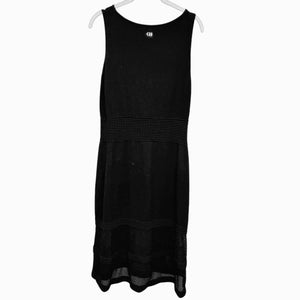 Carolina Herrera Black Knit Lace Sleeveless Midi Dress Size Medium