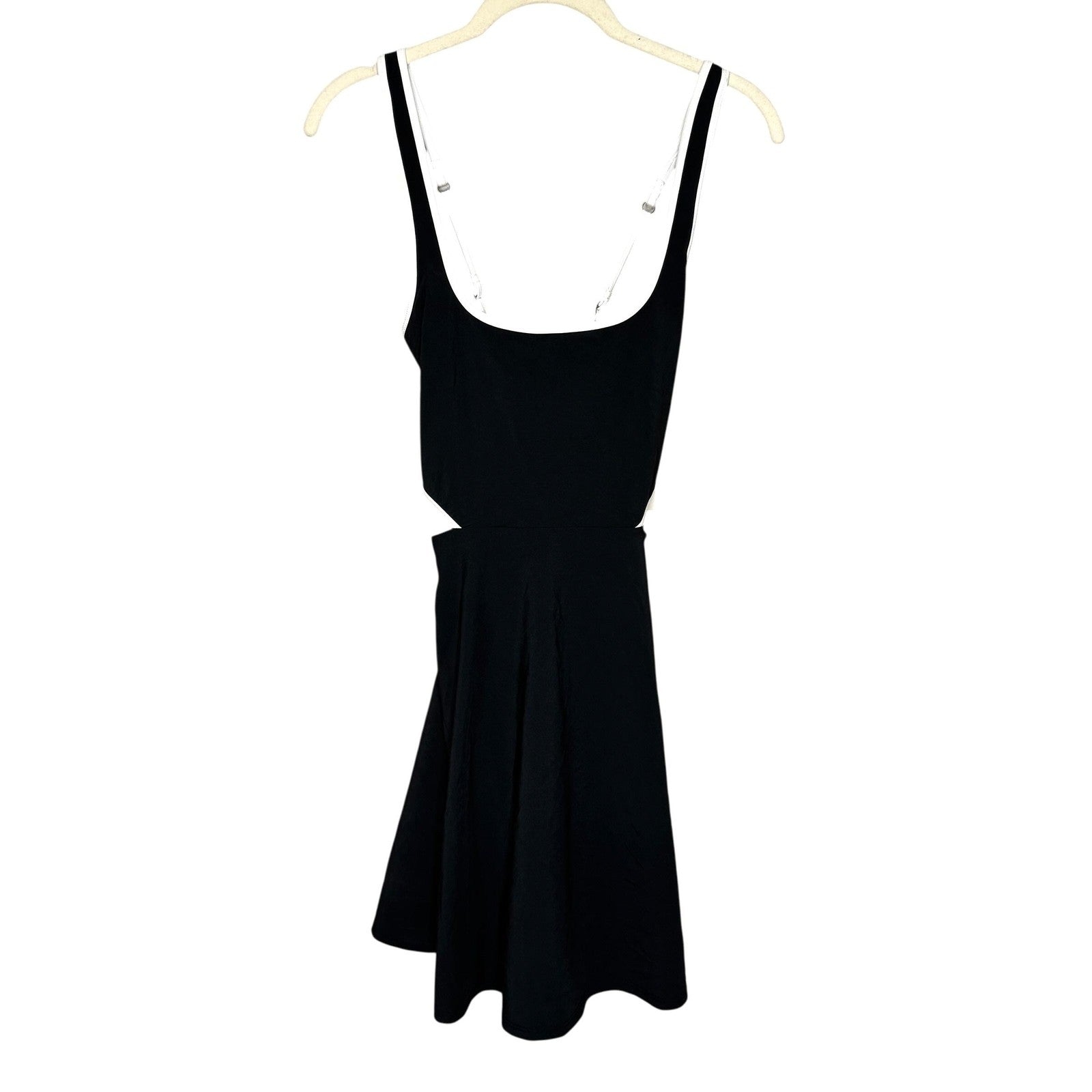 Abercrombie & Fitch Dress Womens Small Black White Trim Cutout Fit Flare NWT