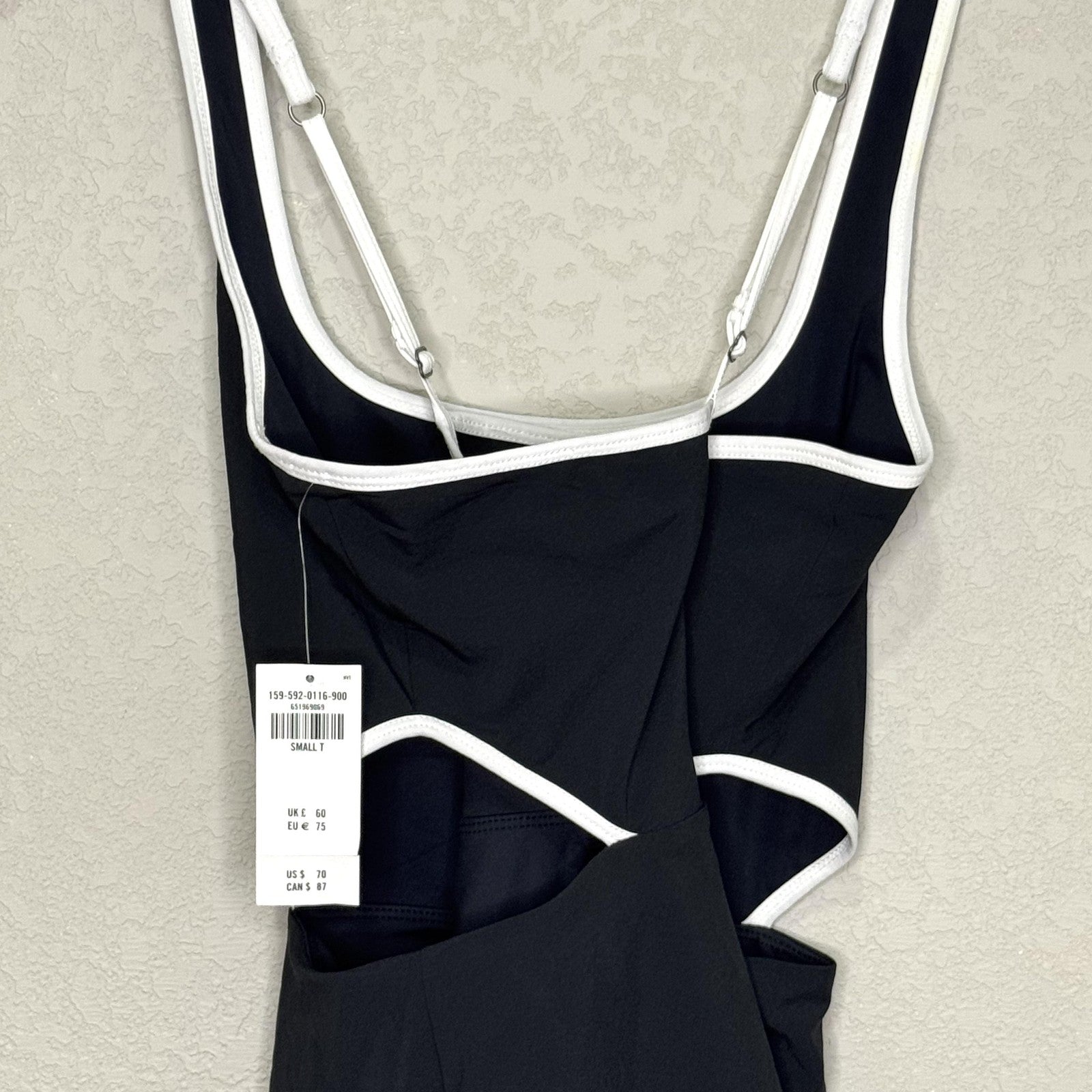 Abercrombie & Fitch Dress Womens Small Black White Trim Cutout Fit Flare NWT
