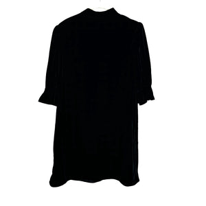 & Other Stories Dress Size 8 Black Velvet NEW Crystal Flower Buttons $119