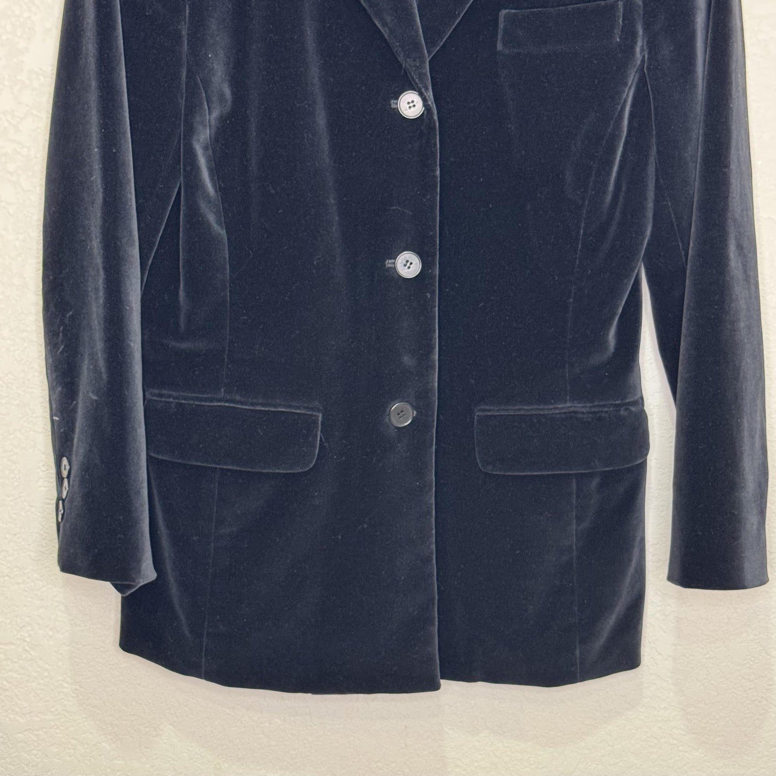 The Limited Blazer Womens Small Black Stretch Velvet Jacket Lined ButtonClassic