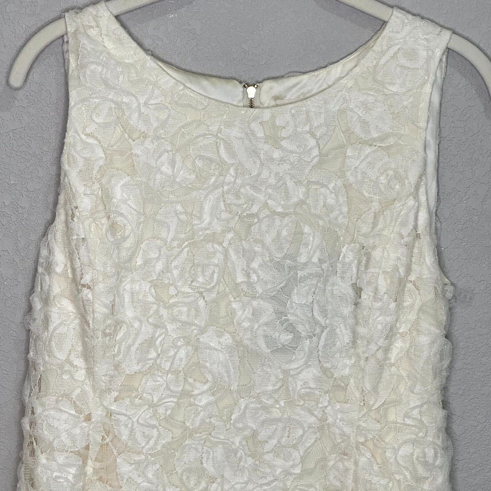 Mcginn NEW Ivory Lace Sleeveless Sheath Dress Size 6