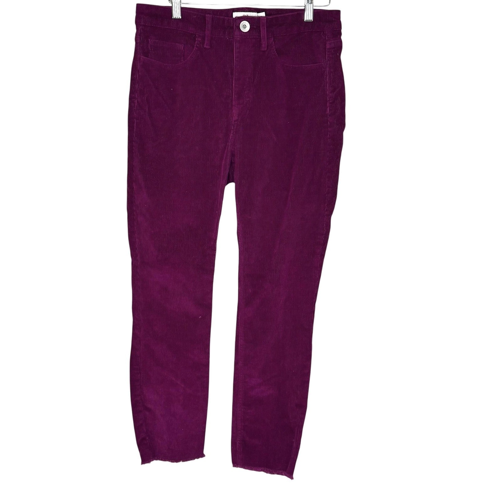 Vineyard Vines Pants Womens 28 Purple Corduroy Raw Hem Ankle Stretch 2P001366