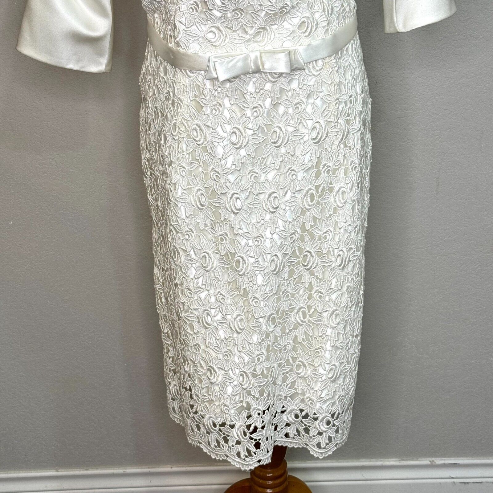 Jessica McClintock Strapless Lace Bridal Dress w Bolero Size 12