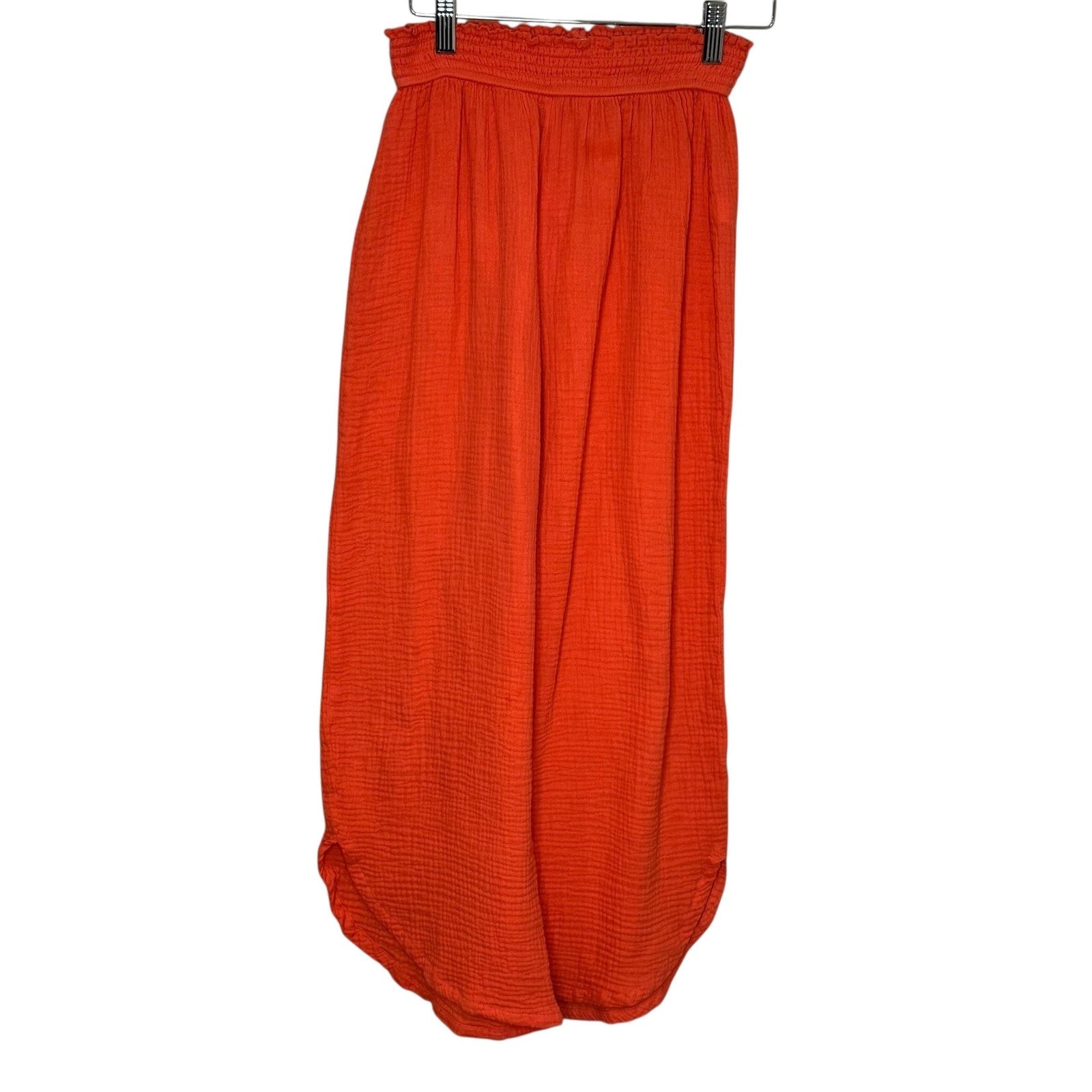 Marine Layer Pants Womens Medium Orange Gauze Wide Leg Flowy Elastic Waist 14193