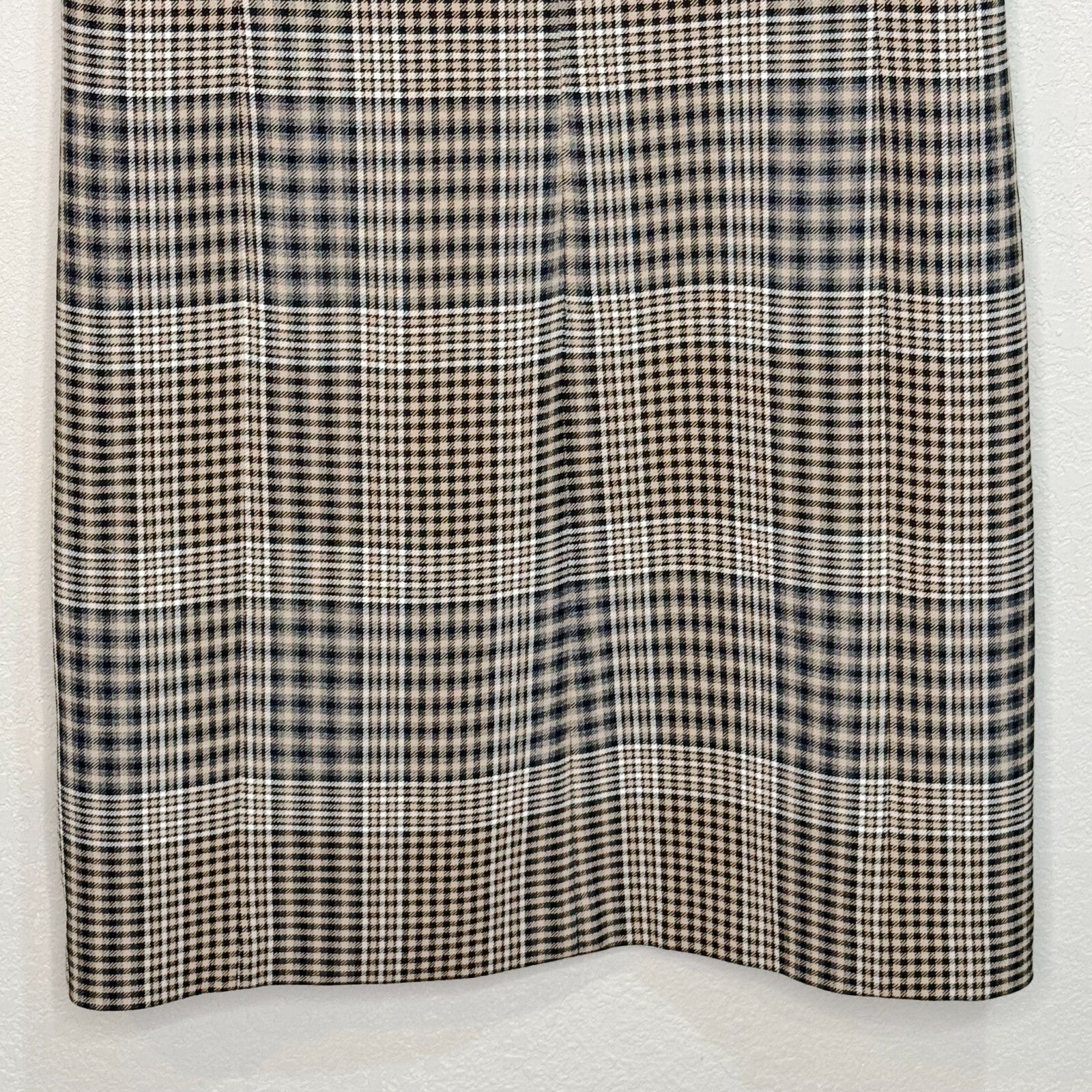 Akris Shift Dress Size Medium Sleeveless Plaid Print  Brown Tan Black