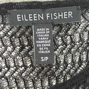 Eileen Fisher Dress Womens Small Black Sheer Mesh Sleeveless Keyhole Midi Slip