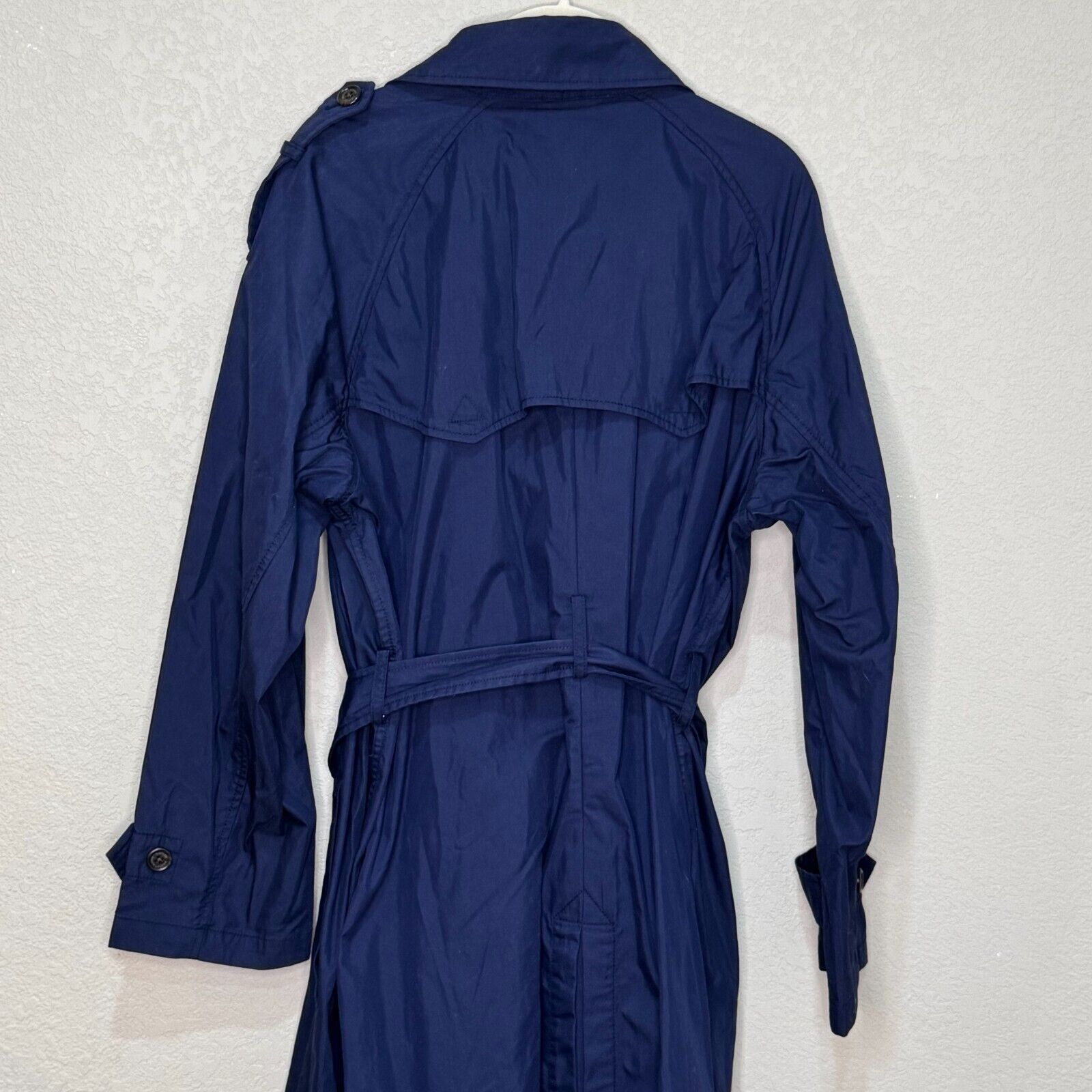 Lauren Ralph Lauren Navy Trench Coat Jacket Size 10 NEW Cotton Blend Twill Str