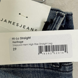 James Jeans Jeans Womens 29 Blue Hi-Lo Straight High Rise Stepped Hem Made USA