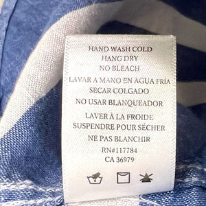 Rails Blue White Linen Blend Charli Catalina Stripe Button Up Shirt Size Medium