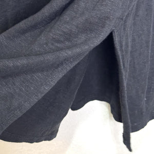 Eileen Fisher Tunic Womens Medium Black Organic Linen 3/4 Sleeve Relaxed Fit Top