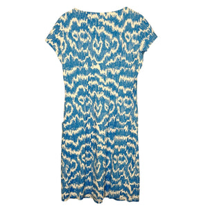 J McLaughlin Dress Size Medium Blue White Catalina Cloth
