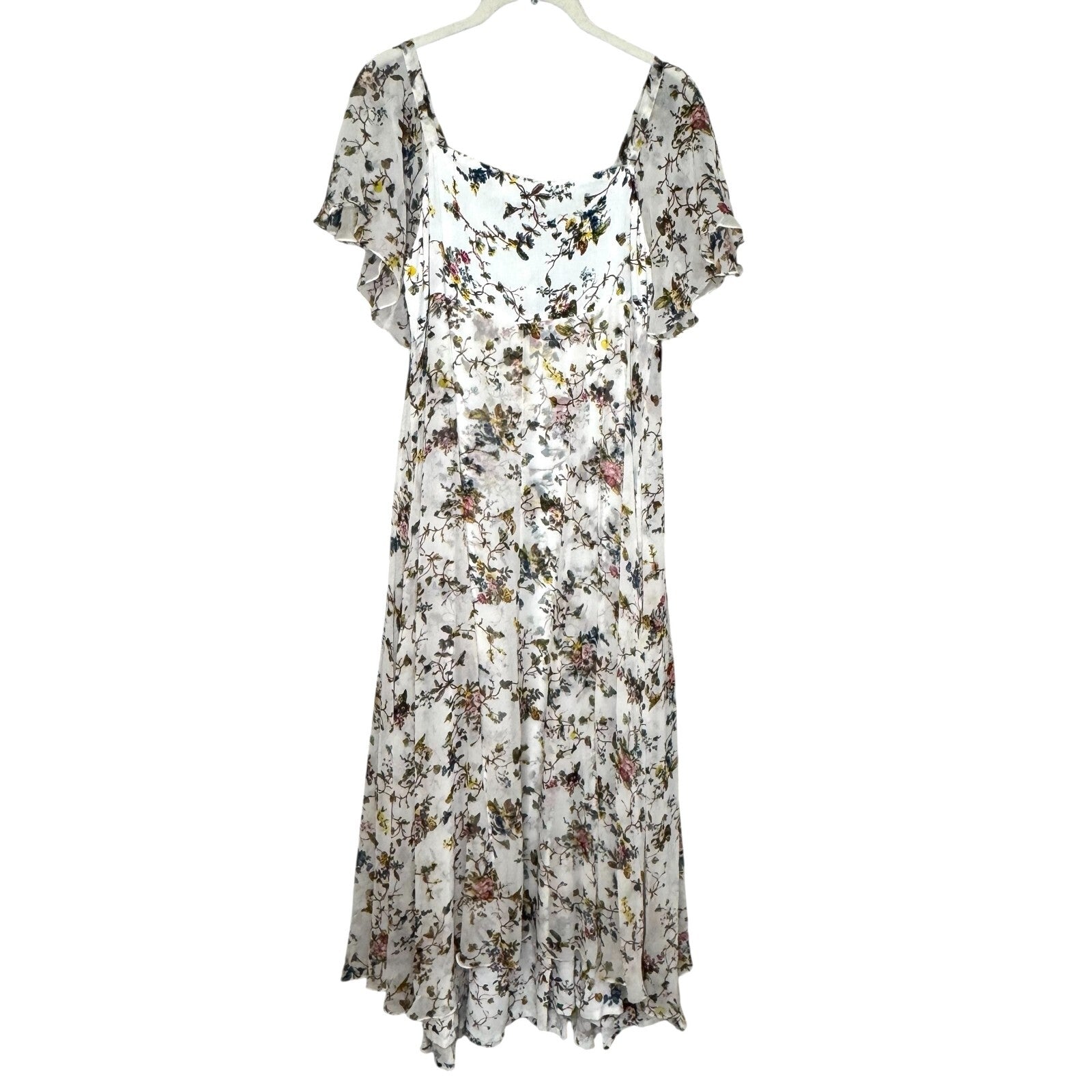 VTG Gail Garner All That Glitters San Francisco Dress Size Small Floral Sheer