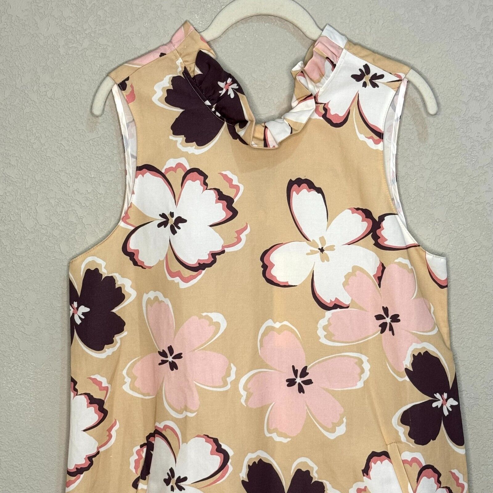 Tyler Boe Floral Ruffle Halter Neck Tie Sheath Dress Size Medium NEW $201