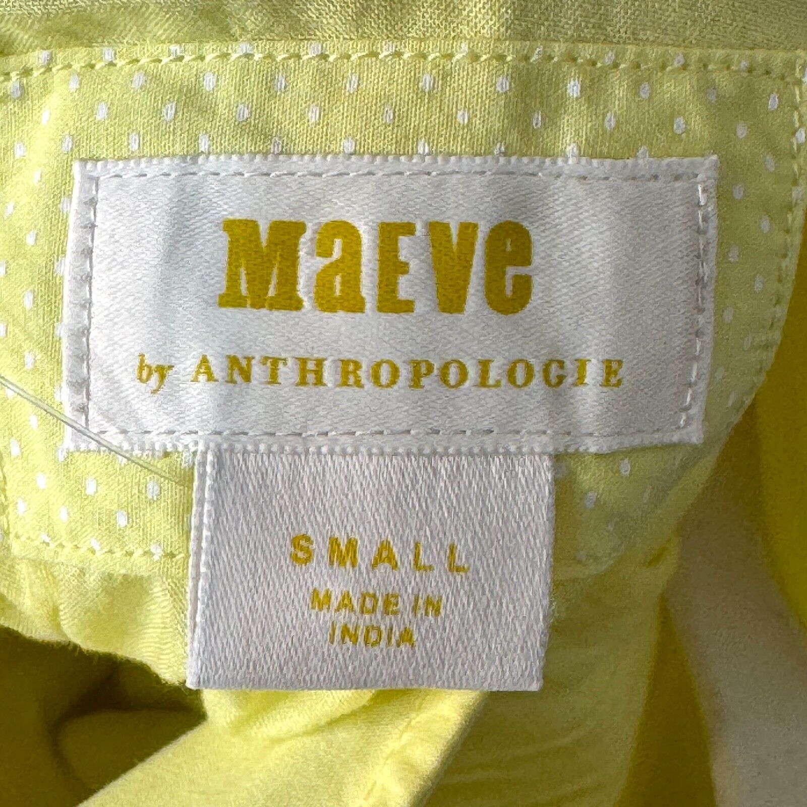 Anthropologie Maeve Yellow Puff Sleeve Pleated Mini Dress Size Small NEW $148