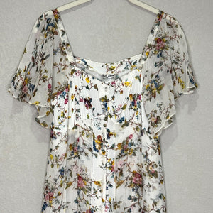 VTG Gail Garner All That Glitters San Francisco Dress Size Small Floral Sheer