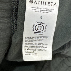 Athleta Pullover Large Green Triumph Half Zip Mock Neck Mixed Media Bungee Hem