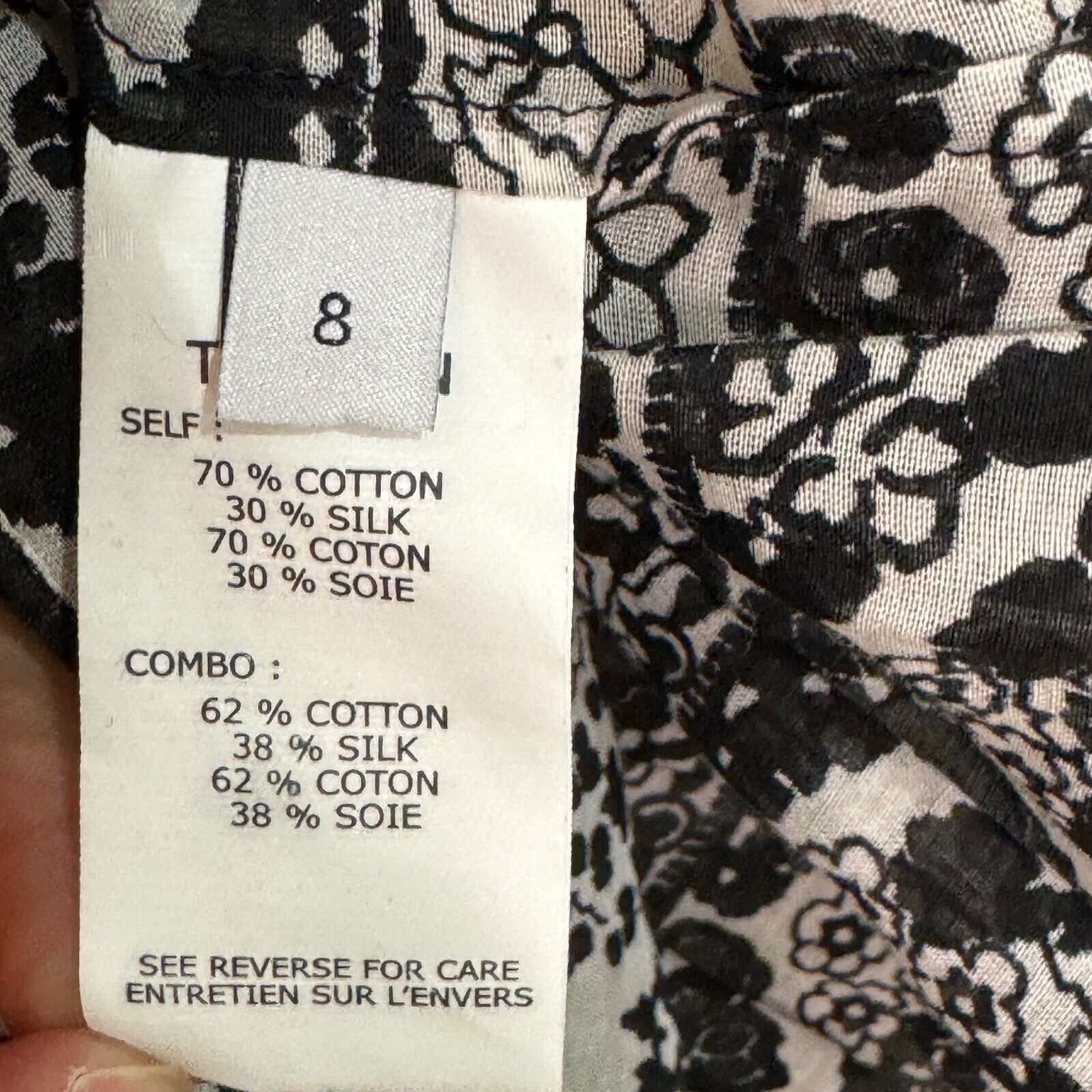 Thakoon Addition Black White Paisley Cotton / Silk Top Blouse Size 8 Resort 2015