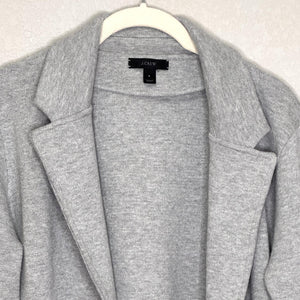 J Crew Sweater Womens Small Open Front Blazer Cardigan Merino Wool Blend Pockets