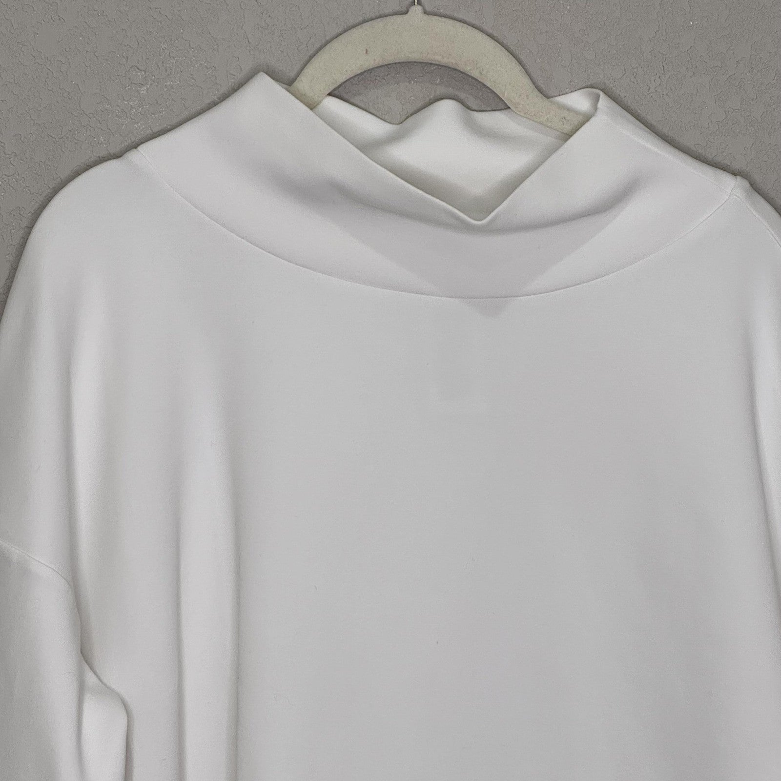 Wolford Sweatshirt Womens Medium White Oversized Mock Neck Asymmetrical Pullover
