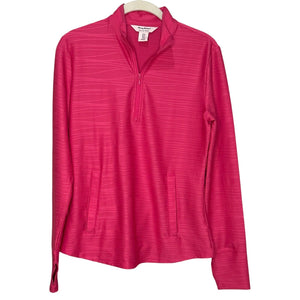 Tommy Bahama Zip Pullover Top Size Small Hot Pink Golf Tennis Pickleball