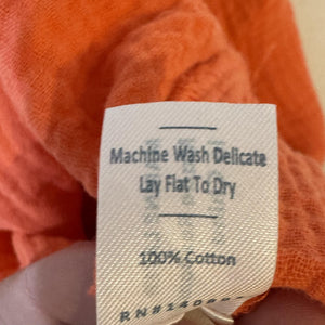 Marine Layer Pants Womens Medium Orange Gauze Wide Leg Flowy Elastic Waist 14193