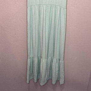 Sundry Dress Womens Size 3 Large Mint Green Ruffle Maxi Sleeveless Made USA