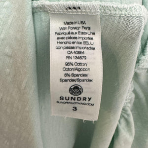 Sundry Dress Womens Size 3 Large Mint Green Ruffle Maxi Sleeveless Made USA