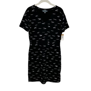 Title Nine Fresh Terry Dress Sandpiper Black Short Sleeve Size XS NEW $99